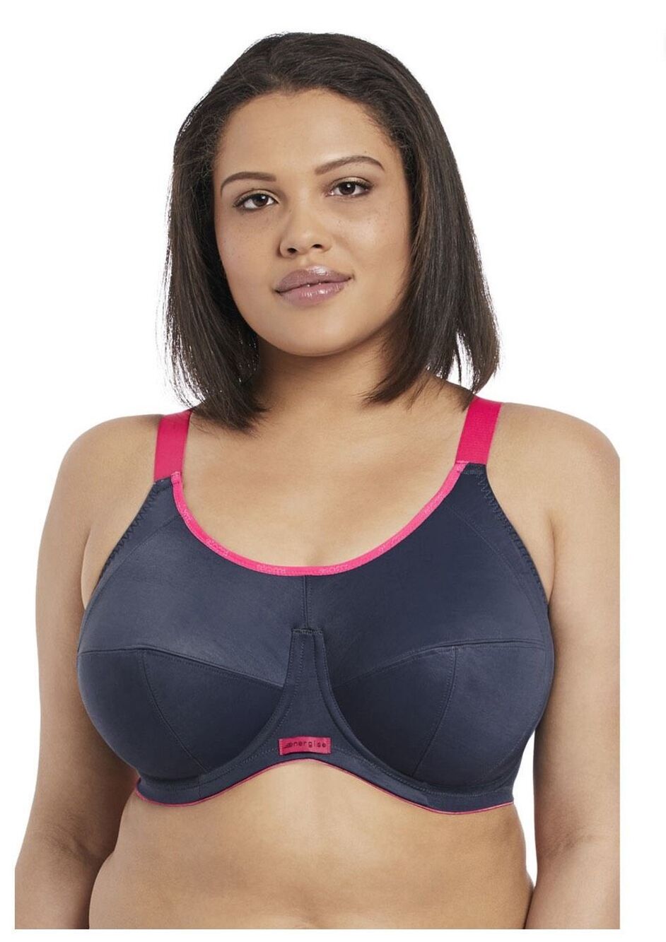 ELOMI Energise Underwire Sports Bra Navy Pink Size US 40DDD / UK 40E